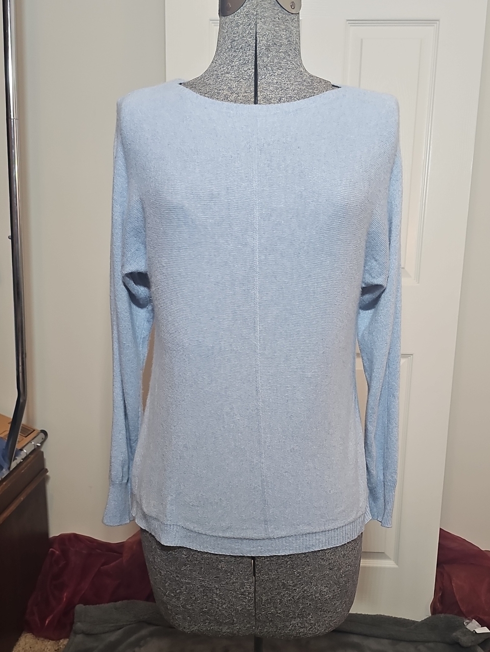 Bianco & Blu Italy Women’s Blue Cashmere Wool Silk Blend Sweater Medium size